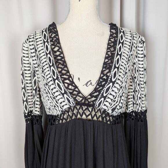 Free People Black and White Mini Dress - Picture 10 of 16